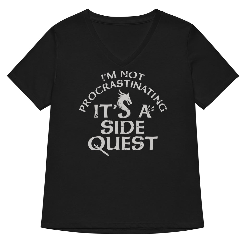 I'm Not Procrastinating, It's A Side Quest Women's V-Neck Tee Hoodie, Sweatshirt | CoreVibeTees.com (Image 1)
