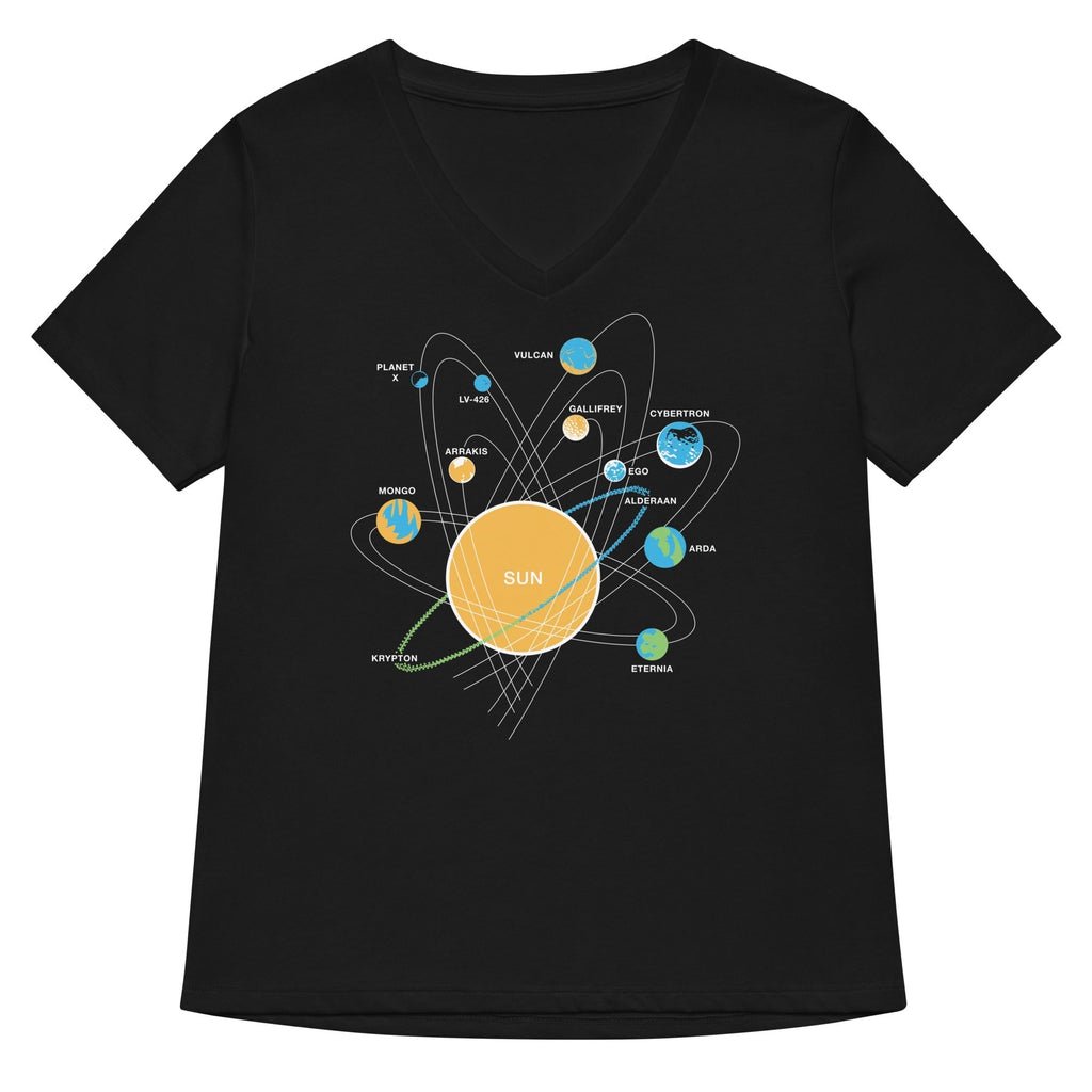 Solar System Women's V-Neck Tee Hoodie, Sweatshirt | CoreVibeTees.com (Image 1)