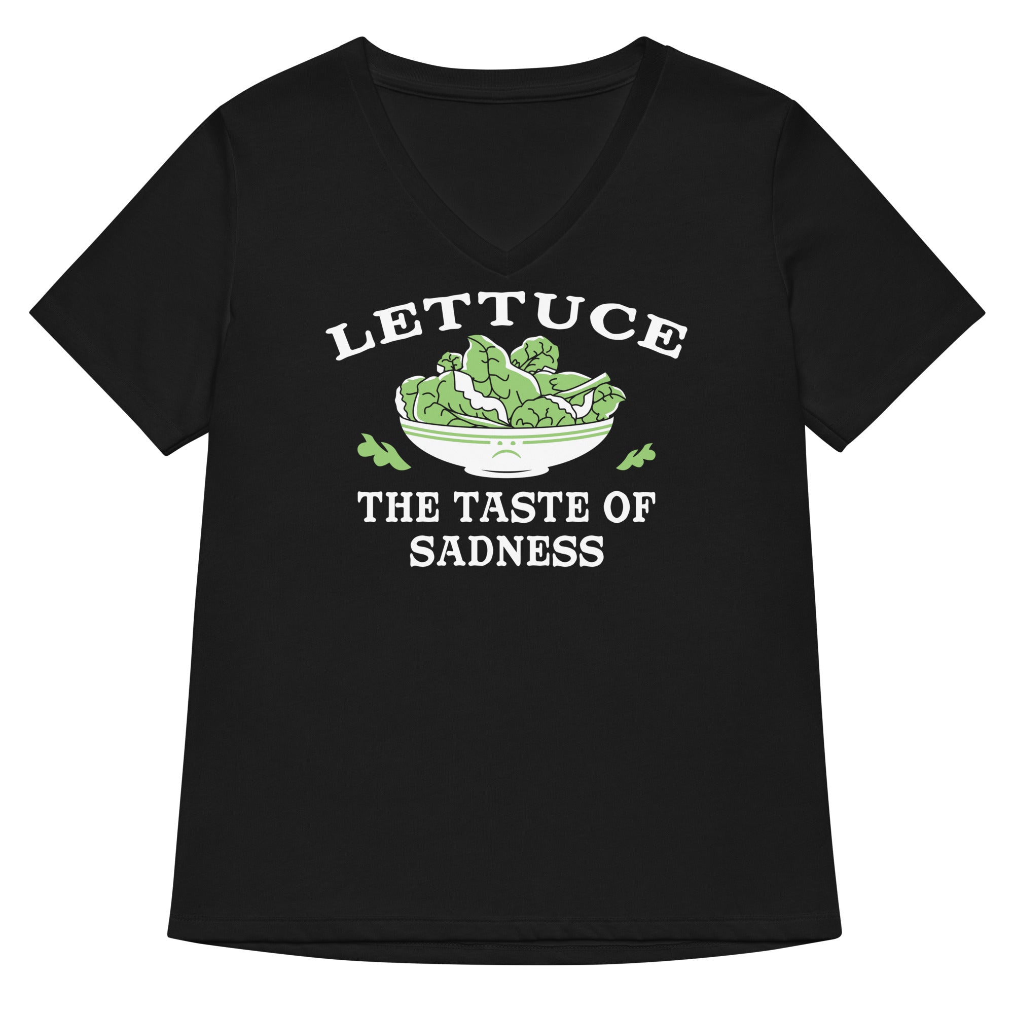 Lettuce, The Taste Of Sadness Women's V-Neck Tee Hoodie, Sweatshirt | CoreVibeTees.com (Image 1)