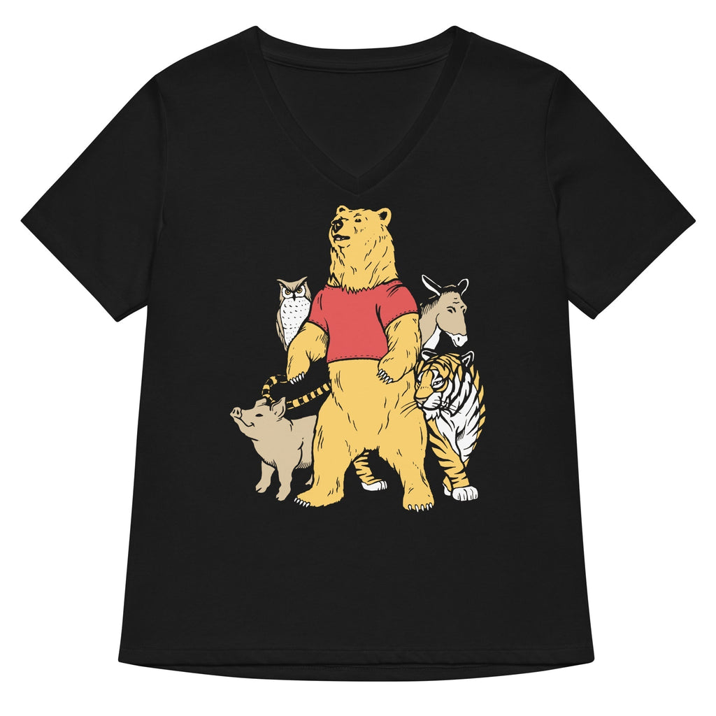 Bear And Friends Women's V-Neck Tee Hoodie, Sweatshirt | CoreVibeTees.com (Image 1)