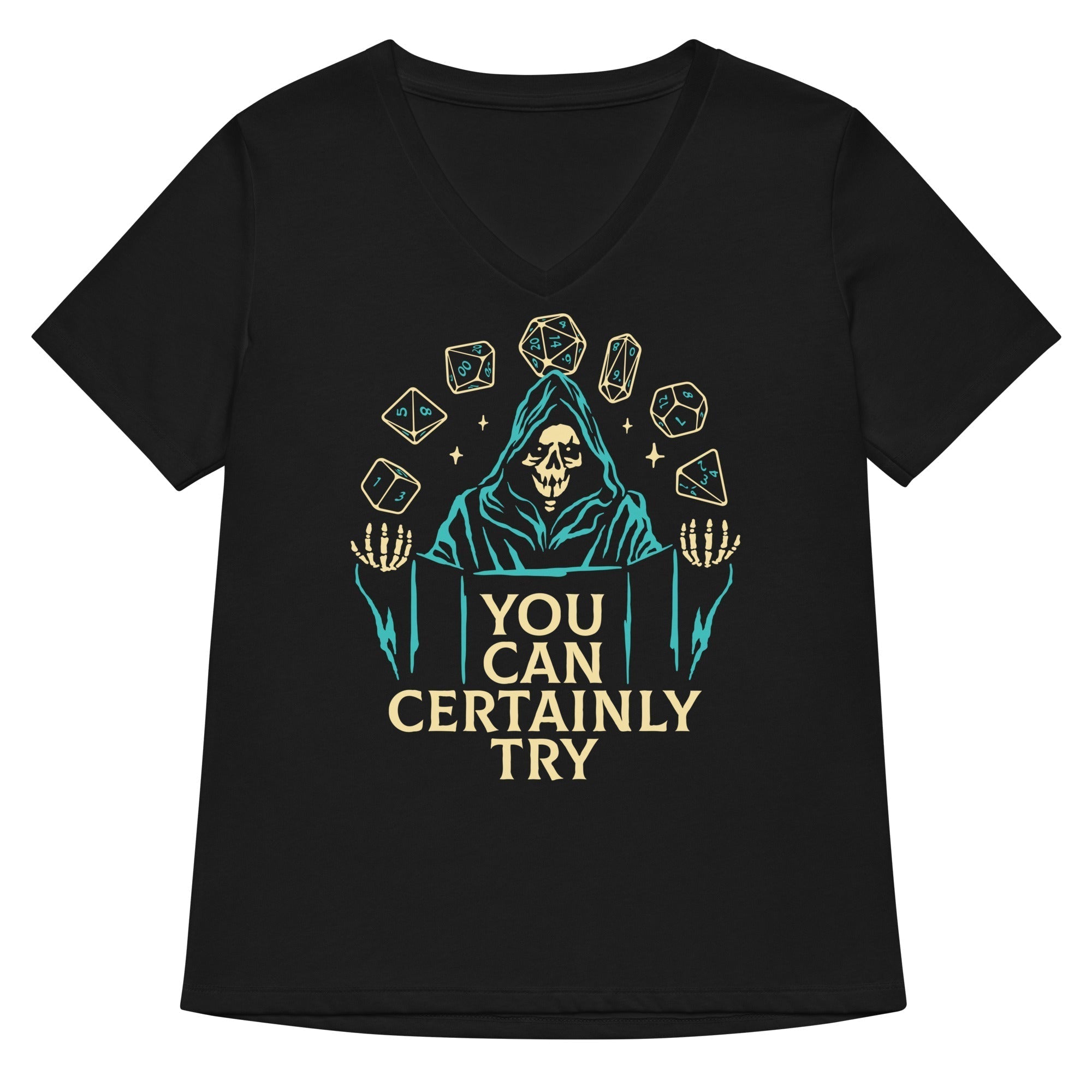 You Can Certainly Try Women's V-Neck Tee Hoodie, Sweatshirt | CoreVibeTees.com (Image 1)
