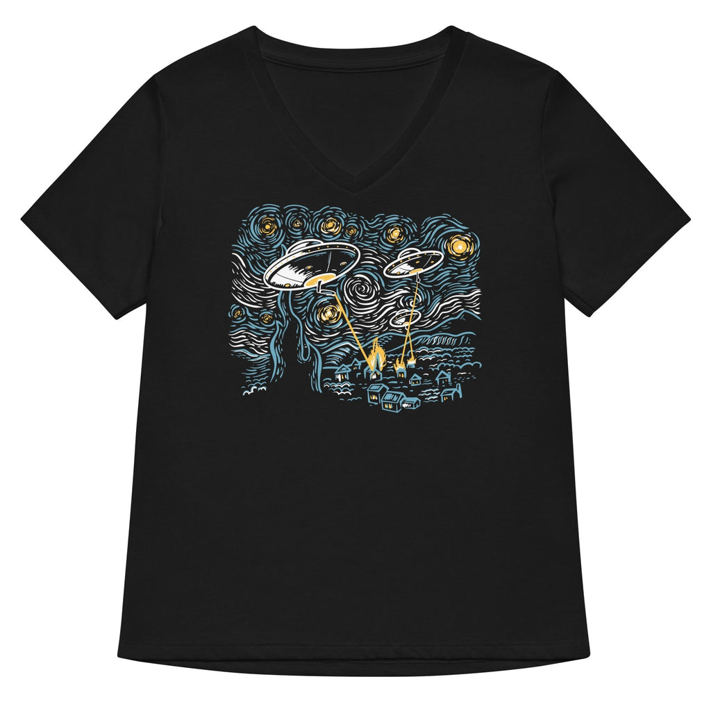 Starry Invasion Women's V-Neck Tee Hoodie, Sweatshirt | CoreVibeTees.com (Image 1)