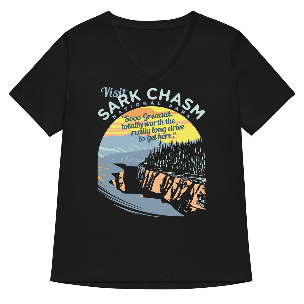 Visit Sark Chasm Women's V-Neck Tee Hoodie, Sweatshirt | CoreVibeTees.com (Image 1)
