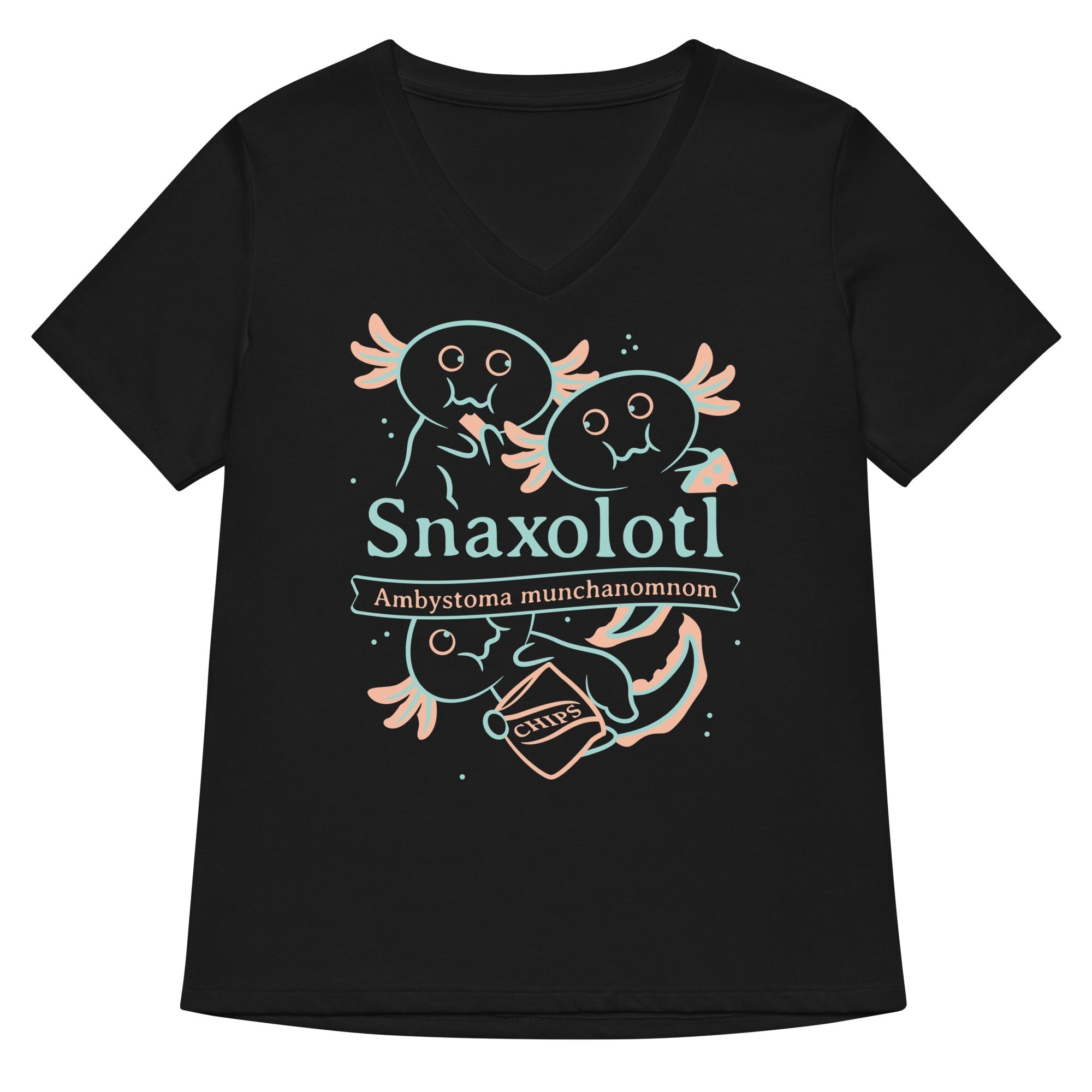 Snaxolotl Women's V-Neck Tee Hoodie, Sweatshirt | CoreVibeTees.com (Image 1)