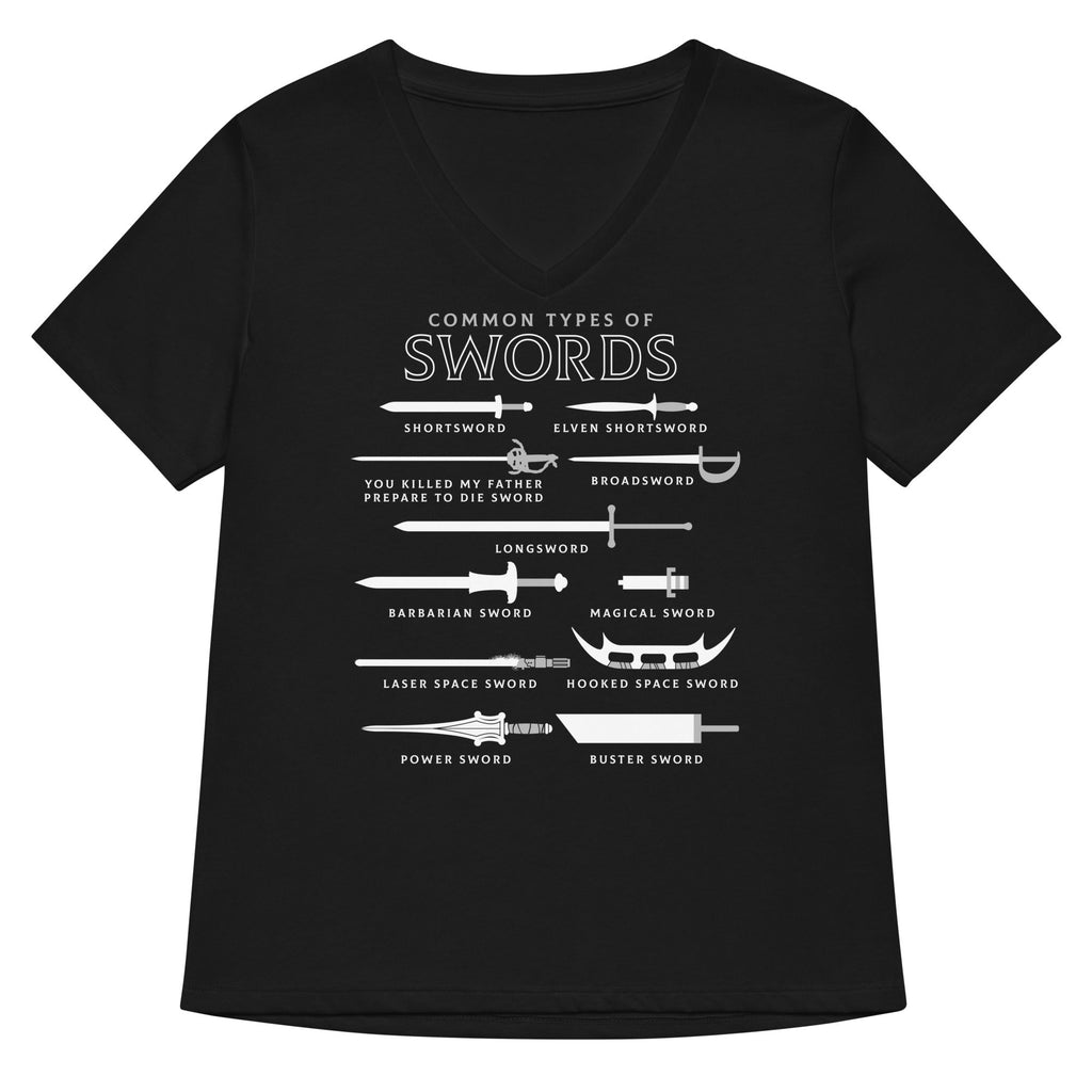 Common Types Of Swords Women's V-Neck Tee Hoodie, Sweatshirt | CoreVibeTees.com (Image 1)