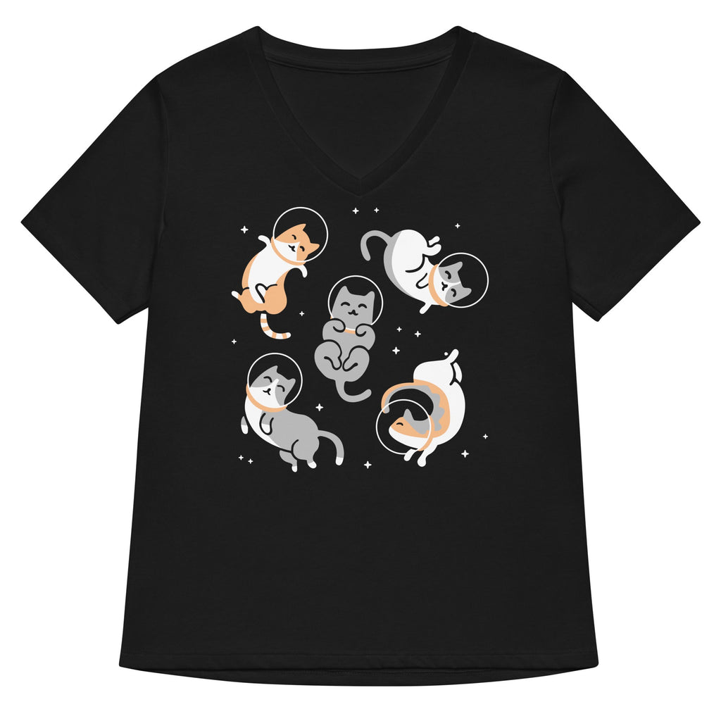 Cats In Space Women's V-Neck Tee Hoodie, Sweatshirt | CoreVibeTees.com (Image 1)