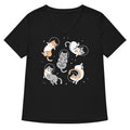 Cats In Space Women's V-Neck Tee Hoodie, Sweatshirt | CoreVibeTees.com (Image 1)