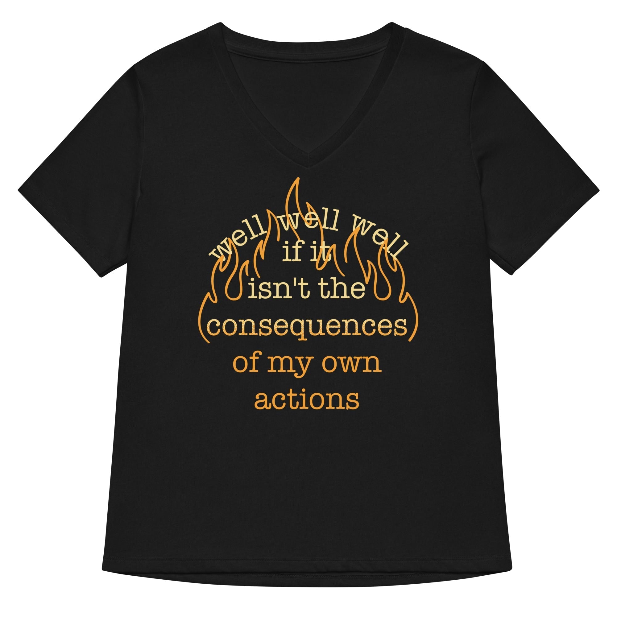 The Consequences Of My Own Actions Women's V-Neck Tee Hoodie, Sweatshirt | CoreVibeTees.com (Image 1)