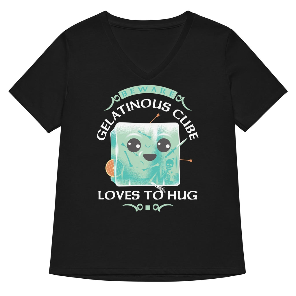 Gelatinous Cube Loves To Hug Women's V-Neck Tee Hoodie, Sweatshirt | CoreVibeTees.com (Image 1)