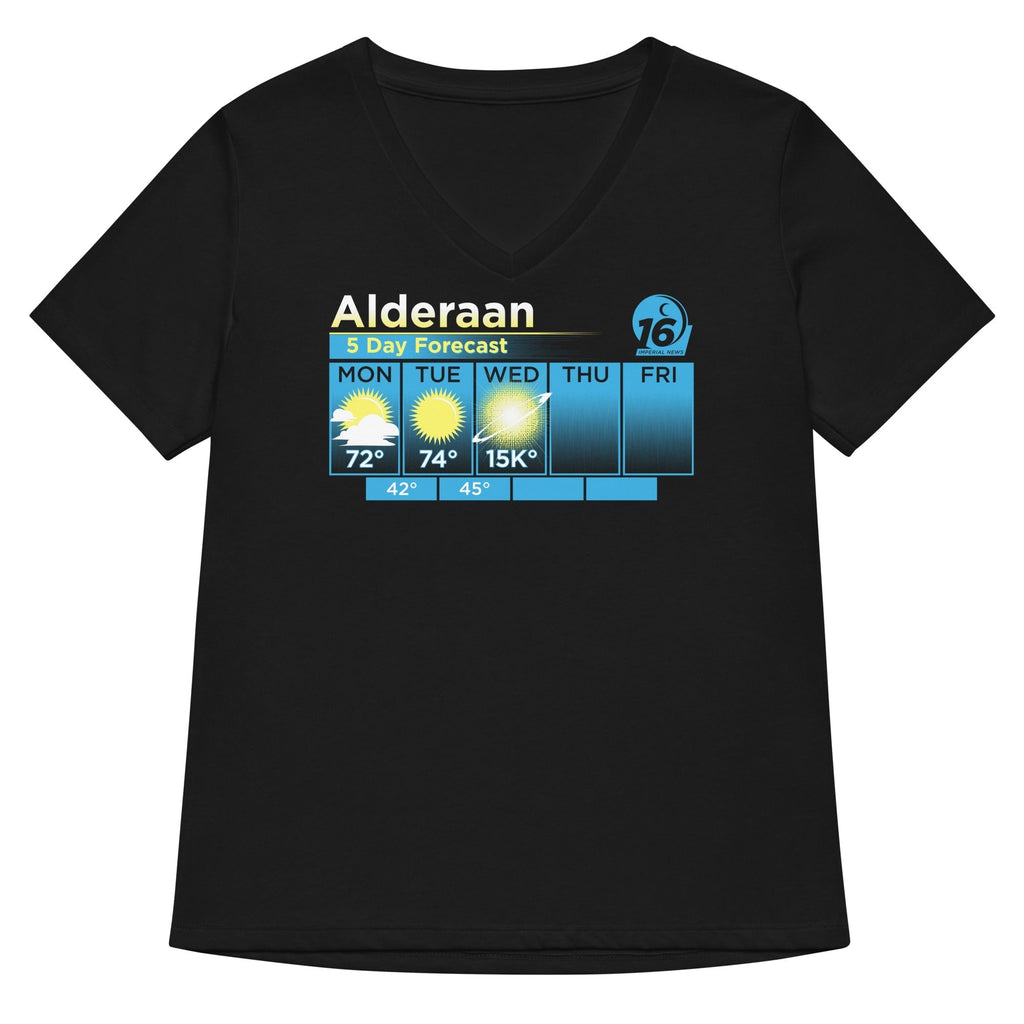Alderaan 5 Day Forecast Women's V-Neck Tee Hoodie, Sweatshirt | CoreVibeTees.com (Image 2)
