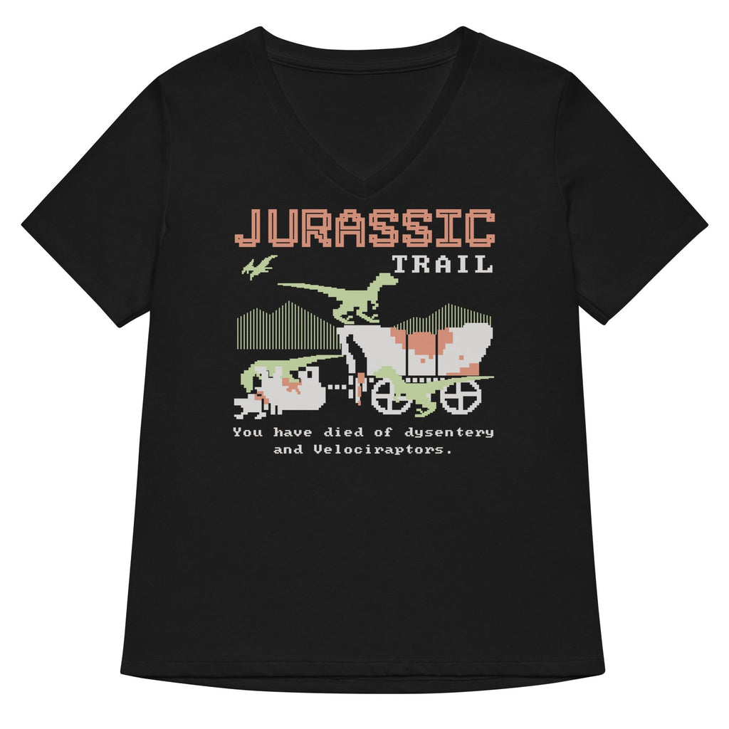 Jurassic Trail Women's V-Neck Tee Hoodie, Sweatshirt | CoreVibeTees.com (Image 1)