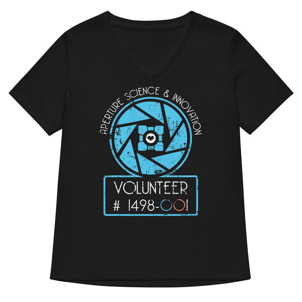 Aperture Science Volunteer Women's V-Neck Tee Hoodie, Sweatshirt | CoreVibeTees.com (Image 1)