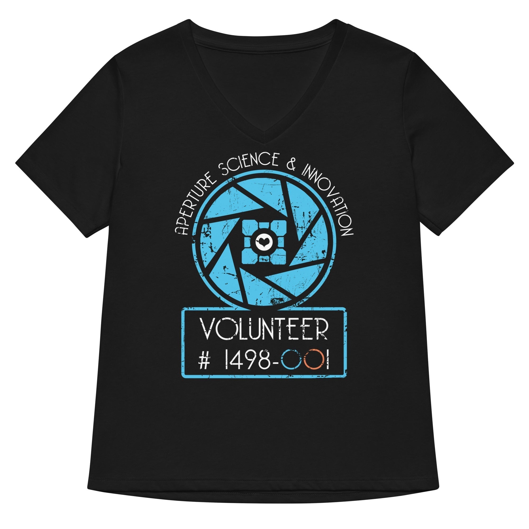 Aperture Science Volunteer Women's V-Neck Tee Hoodie, Sweatshirt | CoreVibeTees.com (Image 1)