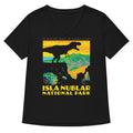 Isla Nublar National Park Women's V-Neck Tee Hoodie, Sweatshirt | CoreVibeTees.com (Image 1)