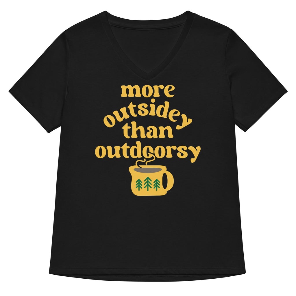 More Outsidey Than Outdoorsy Women's V-Neck Tee Hoodie, Sweatshirt | CoreVibeTees.com (Image 2)