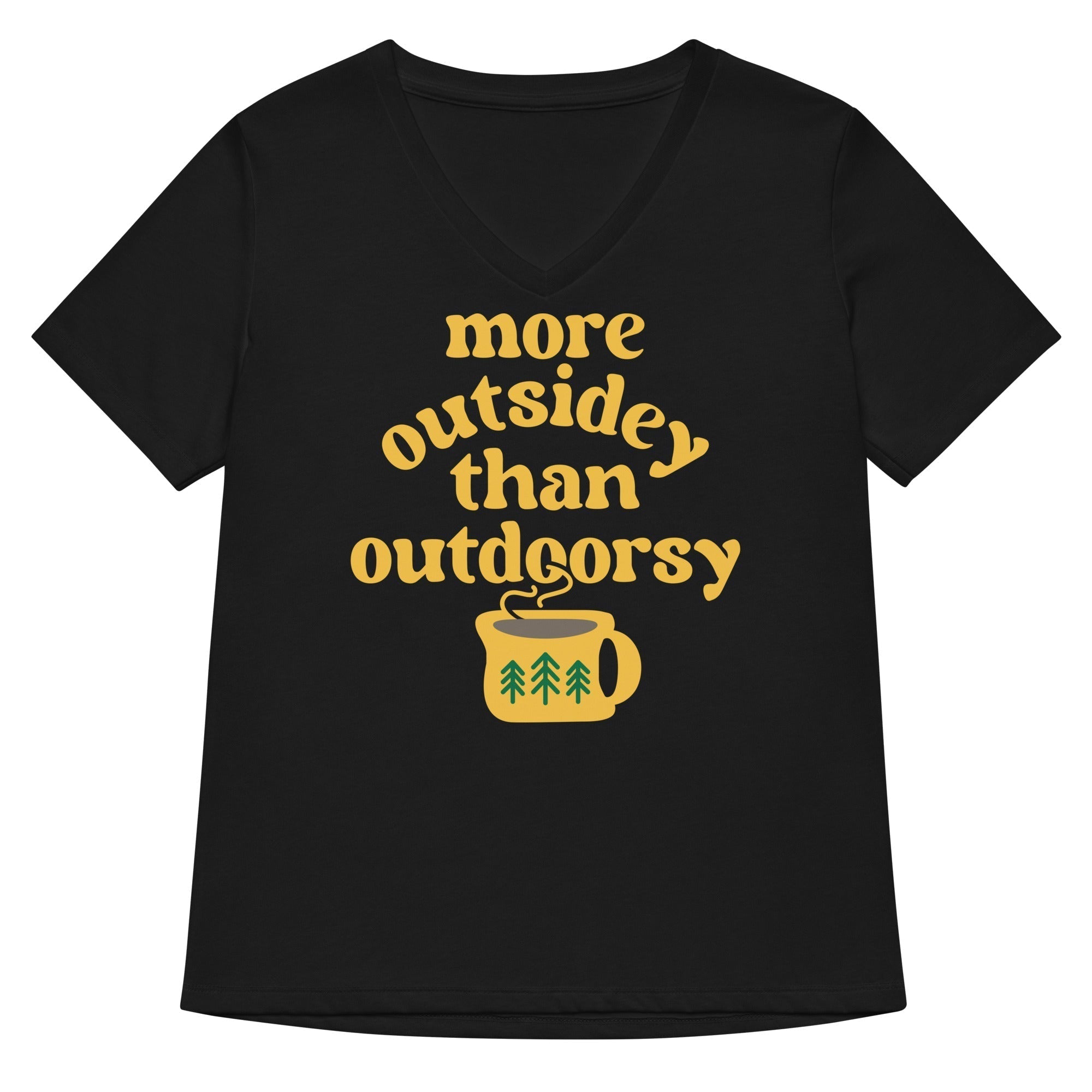 More Outsidey Than Outdoorsy Women's V-Neck Tee Hoodie, Sweatshirt | CoreVibeTees.com (Image 2)