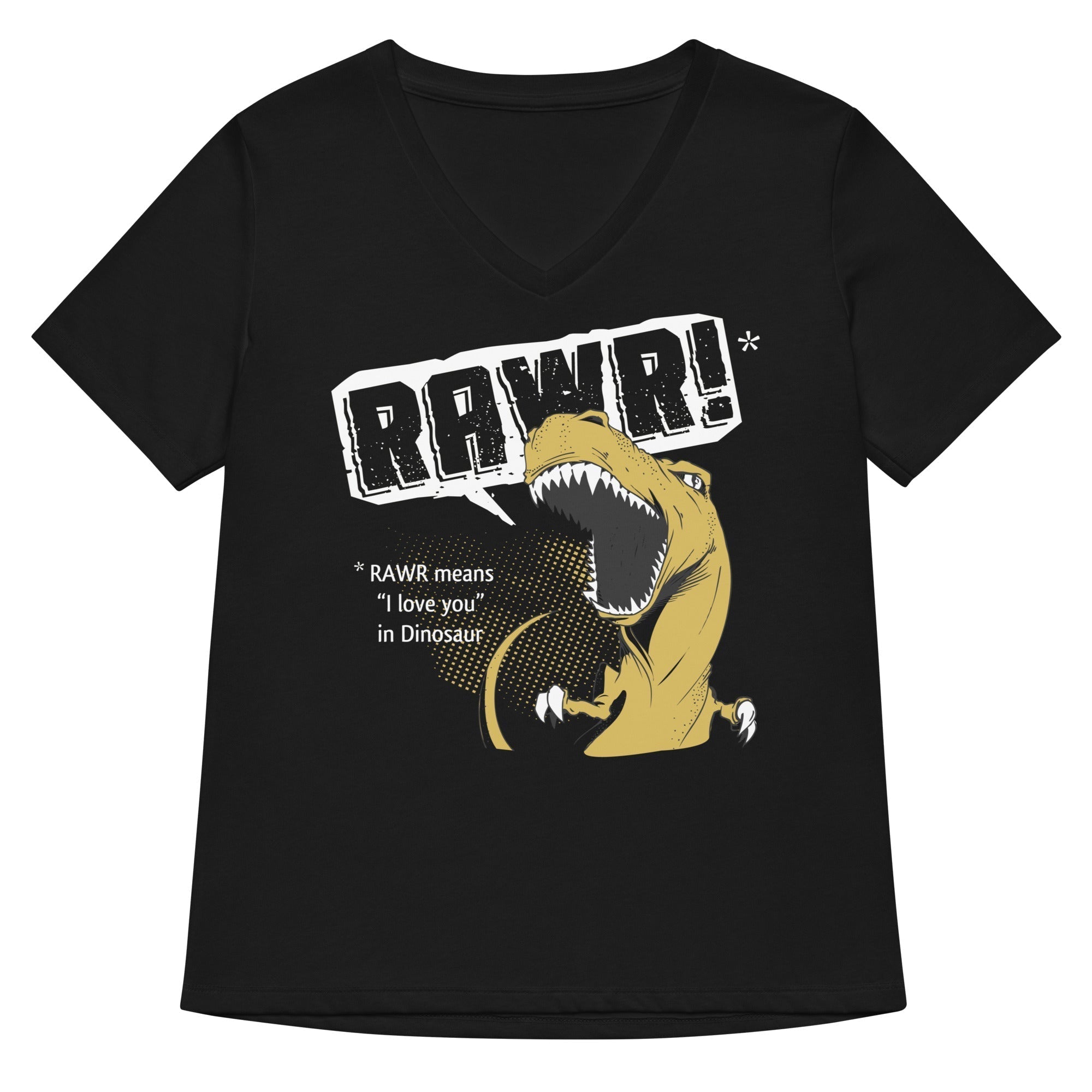 Rawr Means I Love You Women's V-Neck Tee Hoodie, Sweatshirt | CoreVibeTees.com (Image 1)