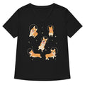 Corgis In Space Women's V-Neck Tee Hoodie, Sweatshirt | CoreVibeTees.com (Image 1)