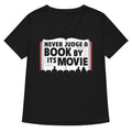 Never Judge A Book By Its Movie Women's V-Neck Tee Hoodie, Sweatshirt | CoreVibeTees.com (Image 1)