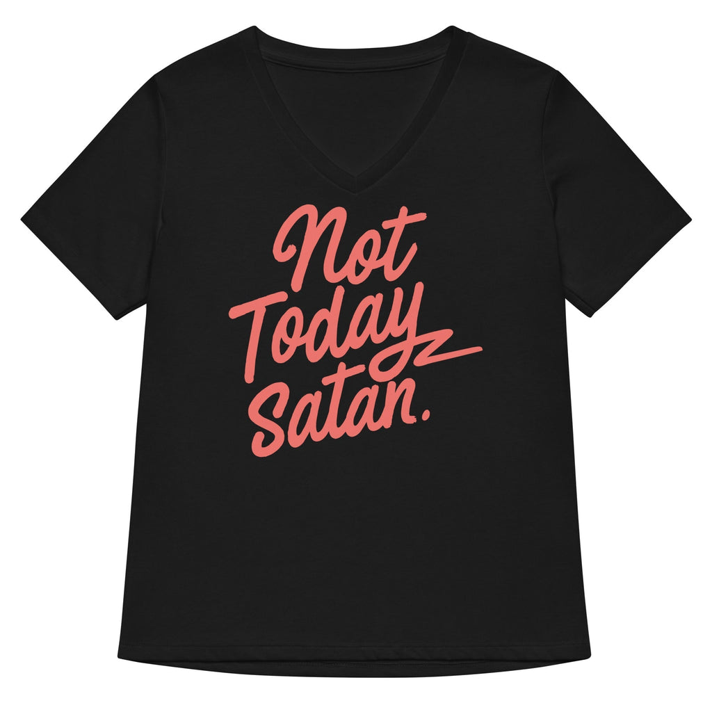 Not Today Satan Women's V-Neck Tee Hoodie, Sweatshirt | CoreVibeTees.com (Image 1)