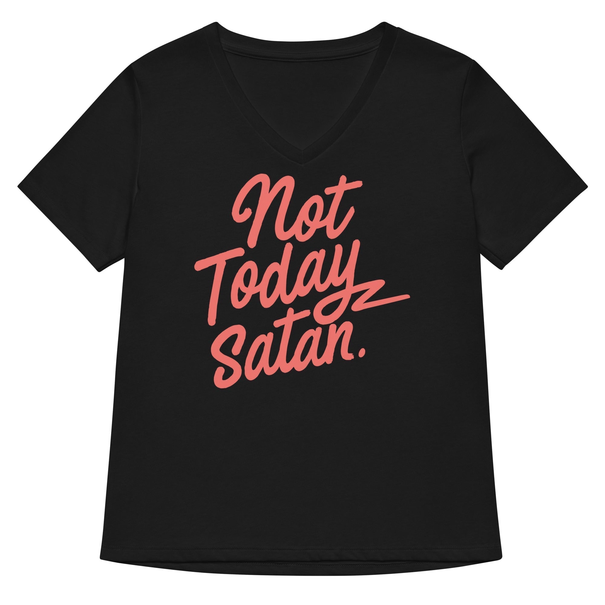 Not Today Satan Women's V-Neck Tee Hoodie, Sweatshirt | CoreVibeTees.com (Image 1)