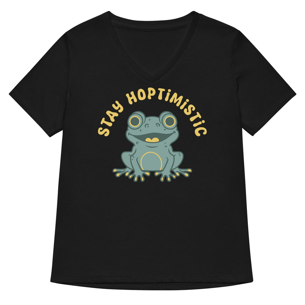 Stay Hoptimistic Women's V-Neck Tee Hoodie, Sweatshirt | CoreVibeTees.com (Image 1)