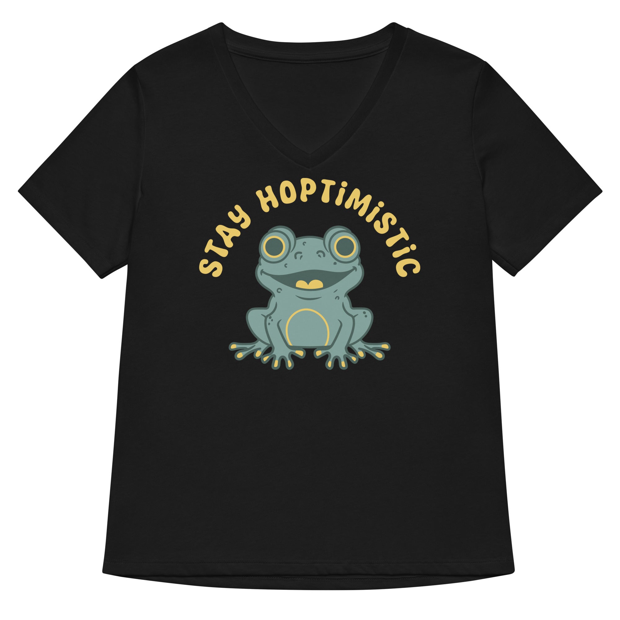 Stay Hoptimistic Women's V-Neck Tee Hoodie, Sweatshirt | CoreVibeTees.com (Image 1)