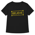 Believe Sign Women's V-Neck Tee Hoodie, Sweatshirt | CoreVibeTees.com (Image 1)