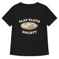 Flat Pluto Society Women's V-Neck Tee Hoodie, Sweatshirt | CoreVibeTees.com (Image 1)