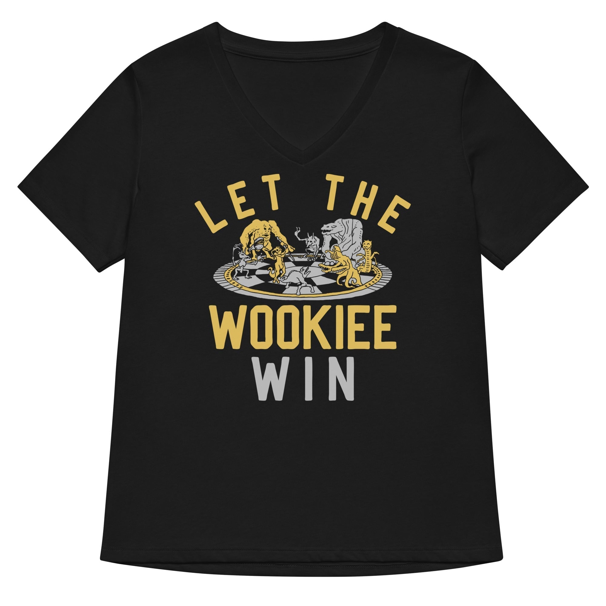 Let The Wookiee Win Women's V-Neck Tee Hoodie, Sweatshirt | CoreVibeTees.com (Image 1)