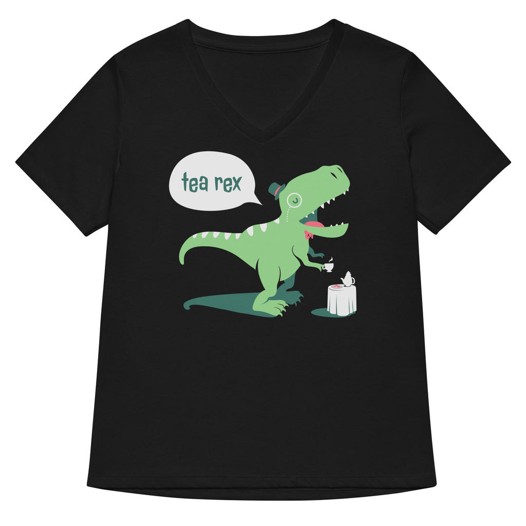 Tea Rex Women's V-Neck Tee Hoodie, Sweatshirt | CoreVibeTees.com (Image 5)