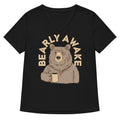 Bearly Awake Women's V-Neck Tee Hoodie, Sweatshirt | CoreVibeTees.com (Image 1)