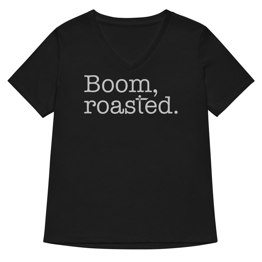 Boom, Roasted Women's V-Neck Tee Hoodie, Sweatshirt | CoreVibeTees.com (Image 1)