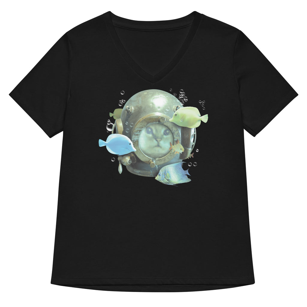 20,000 Purrrs Under The Sea Women's V-Neck Tee Hoodie, Sweatshirt | CoreVibeTees.com (Image 1)