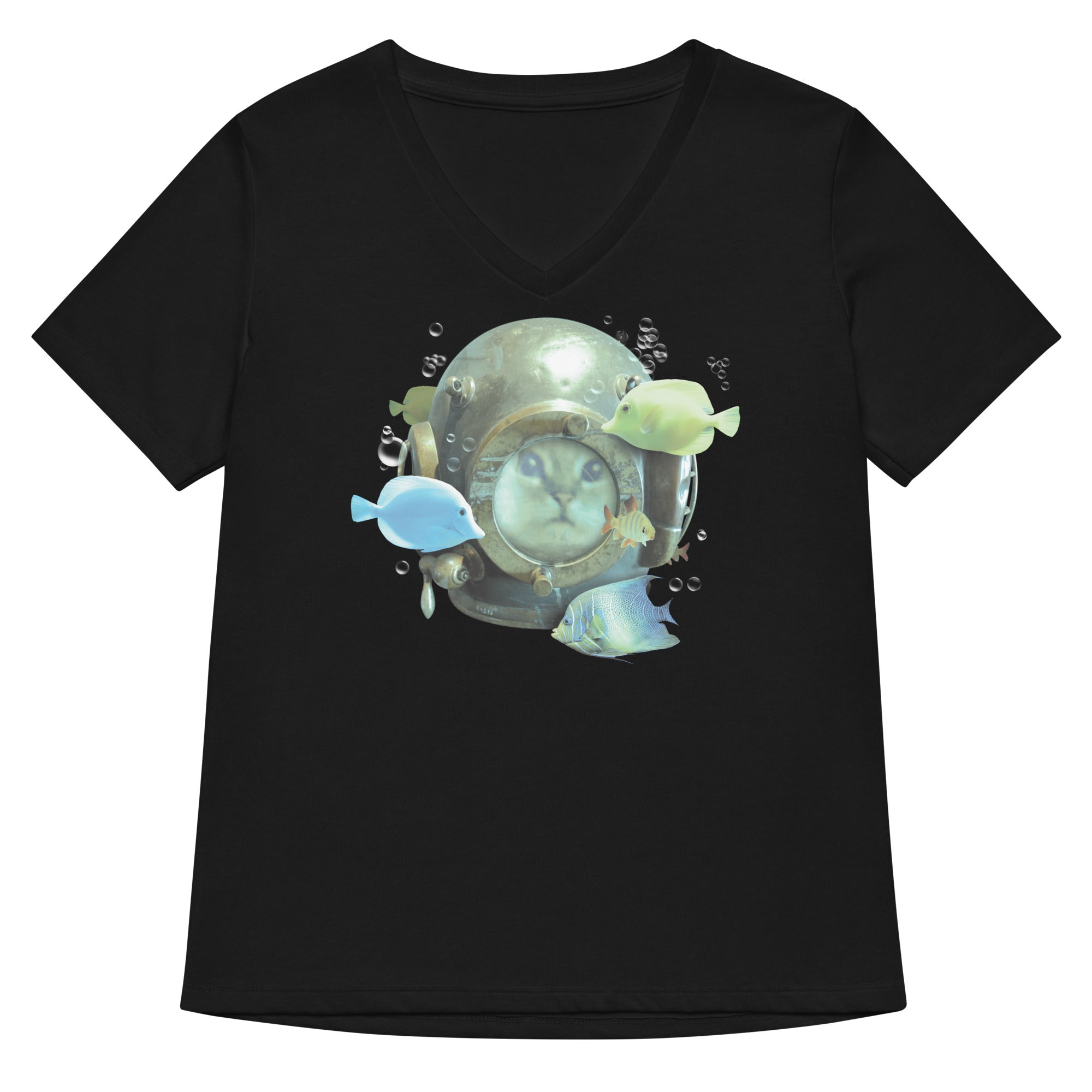 20,000 Purrrs Under The Sea Women's V-Neck Tee Hoodie, Sweatshirt | CoreVibeTees.com (Image 1)