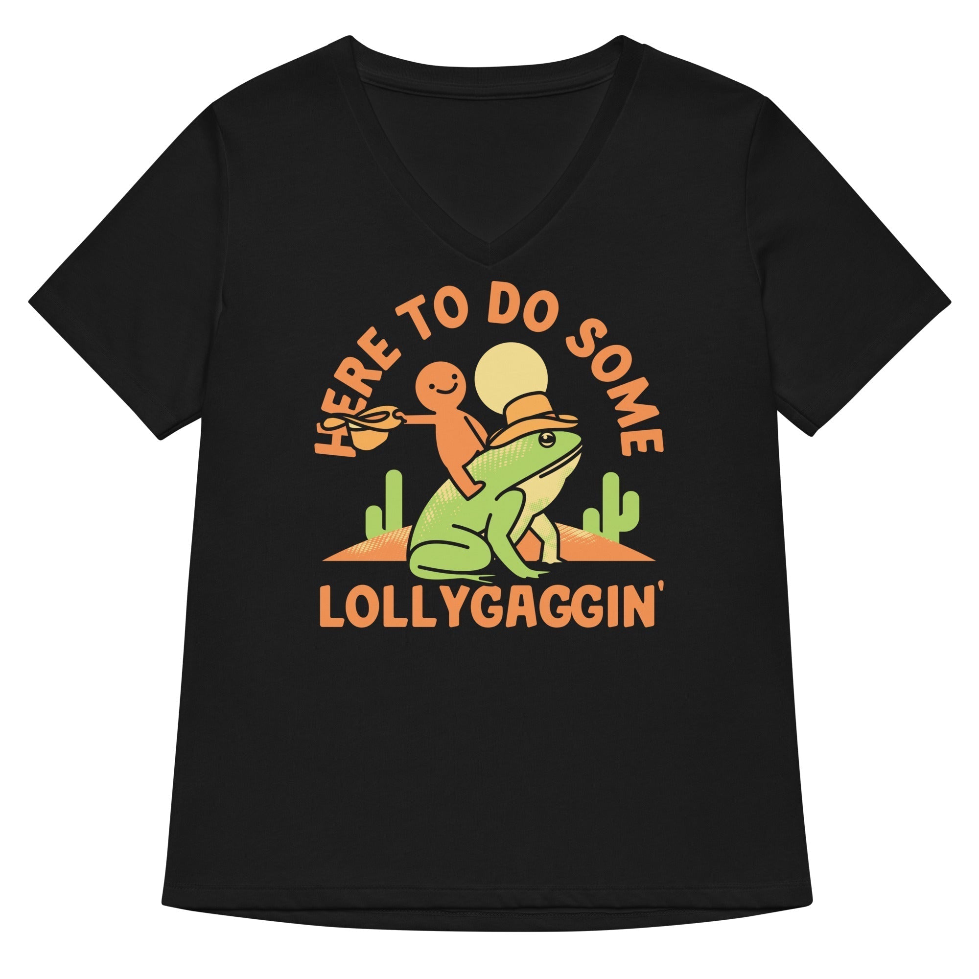 Here To Do Some Lollygaggin Women's V-Neck Tee Hoodie, Sweatshirt | CoreVibeTees.com (Image 2)