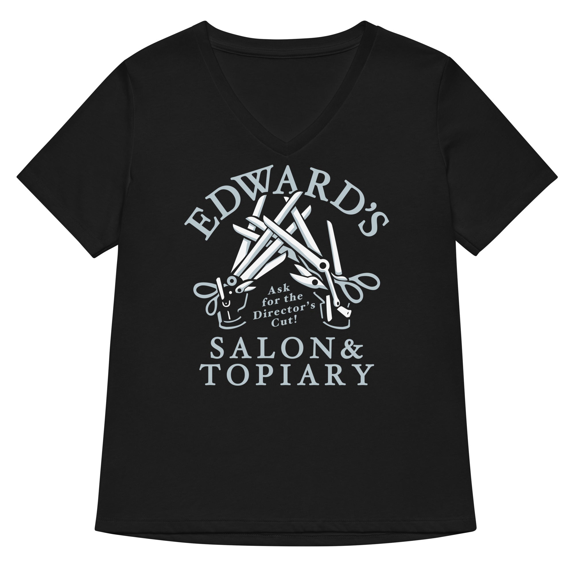 Edward's Salon and Topiary Women's V-Neck Tee Hoodie, Sweatshirt | CoreVibeTees.com (Image 1)