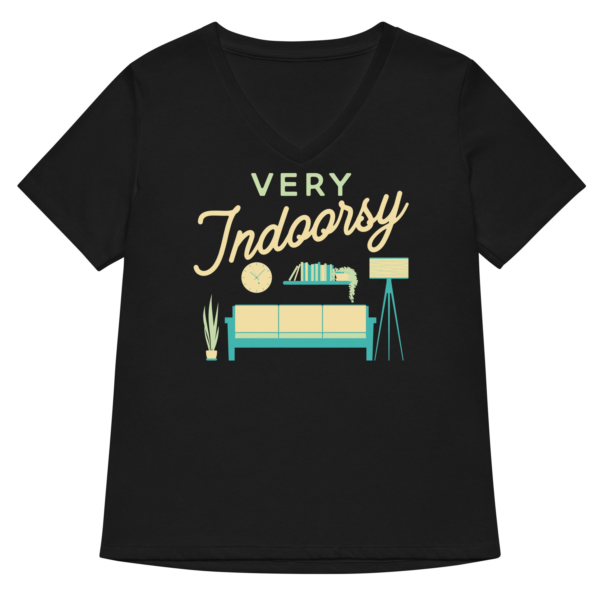 Very Indoorsy Women's V-Neck Tee Hoodie, Sweatshirt | CoreVibeTees.com (Image 1)