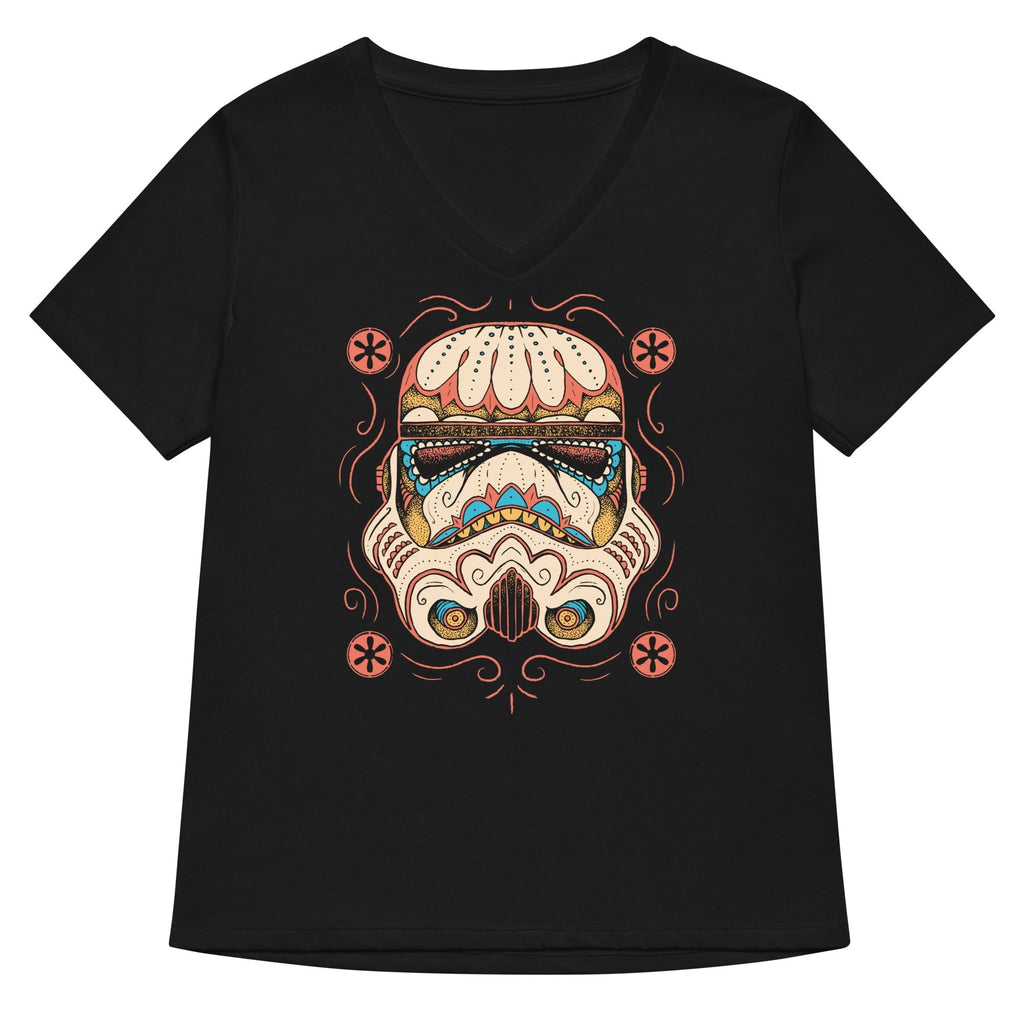 Sugar Skull Trooper Women's V-Neck Tee Hoodie, Sweatshirt | CoreVibeTees.com (Image 1)