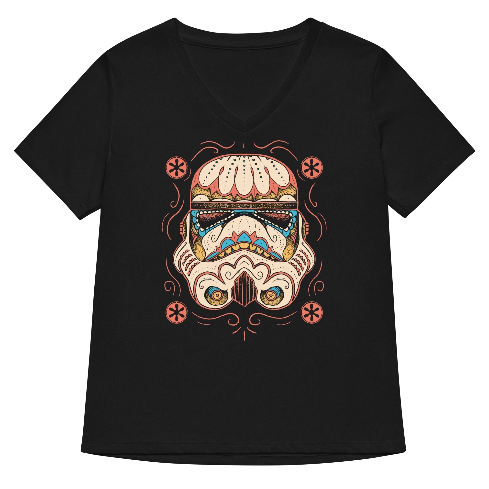 Sugar Skull Trooper Women's V-Neck Tee Hoodie, Sweatshirt | CoreVibeTees.com (Image 1)