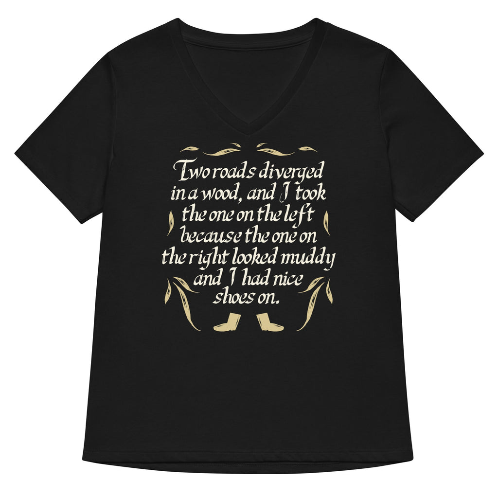 Two Roads Diverged Women's V-Neck Tee Hoodie, Sweatshirt | CoreVibeTees.com (Image 3)