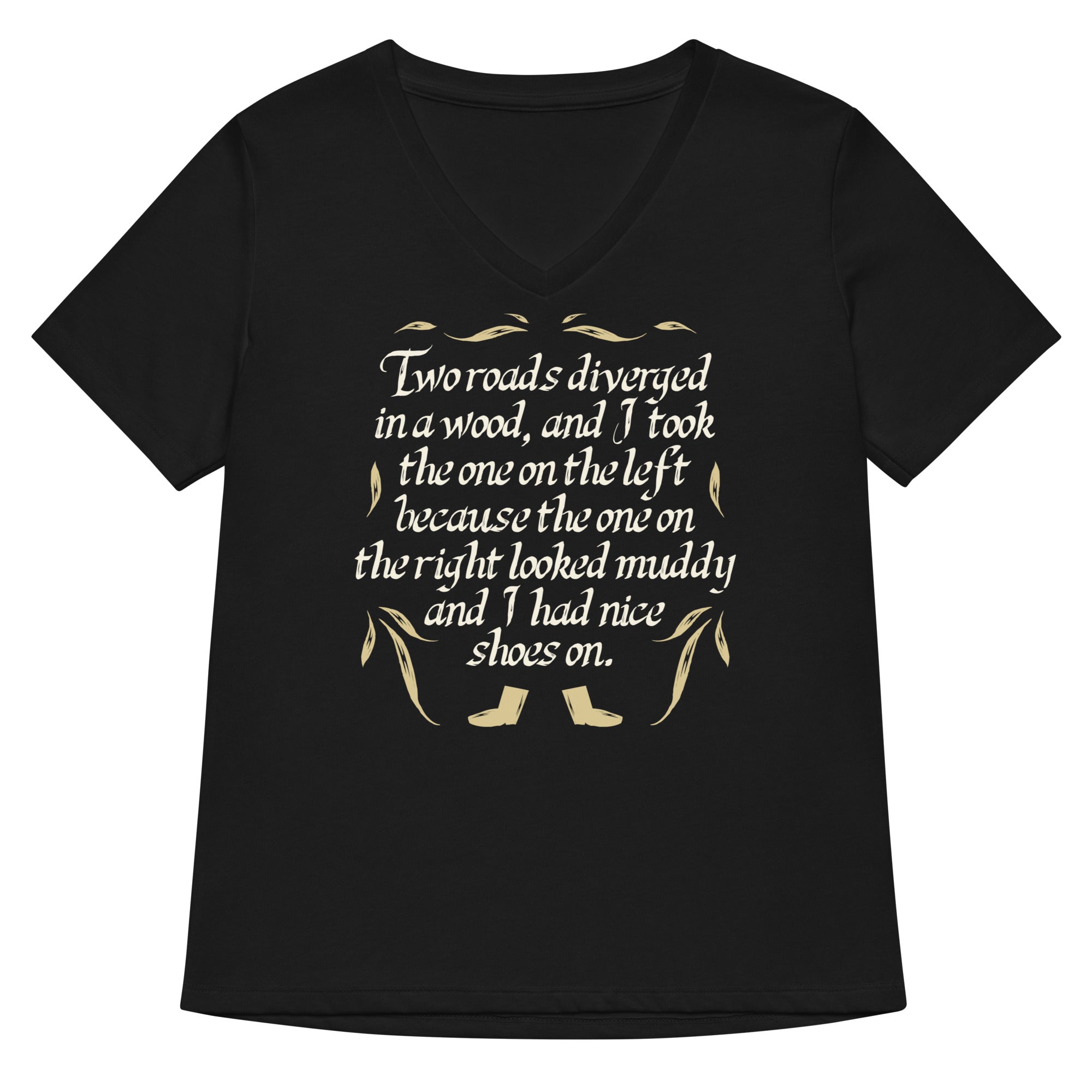Two Roads Diverged Women's V-Neck Tee Hoodie, Sweatshirt | CoreVibeTees.com (Image 3)