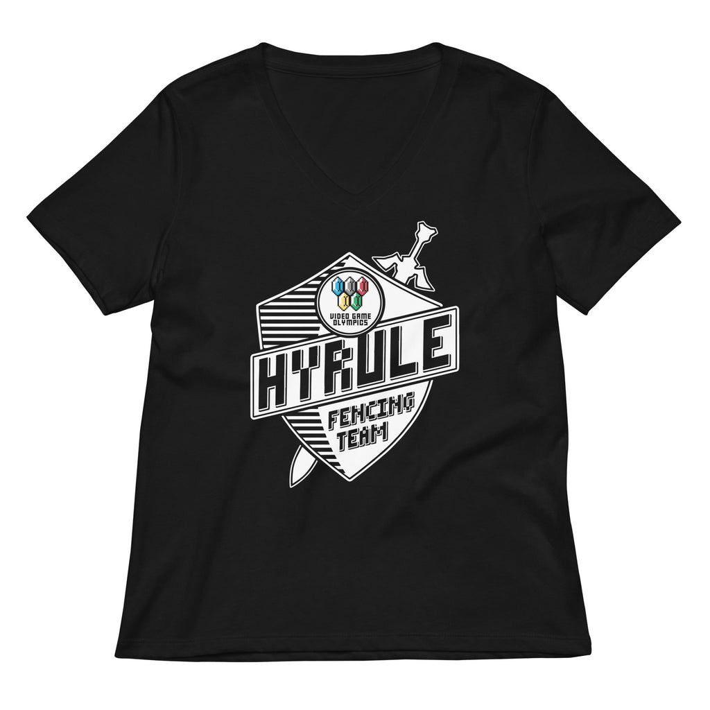 Hyrule Fencing Team Women's V-Neck Tee Hoodie, Sweatshirt | CoreVibeTees.com (Image 1)