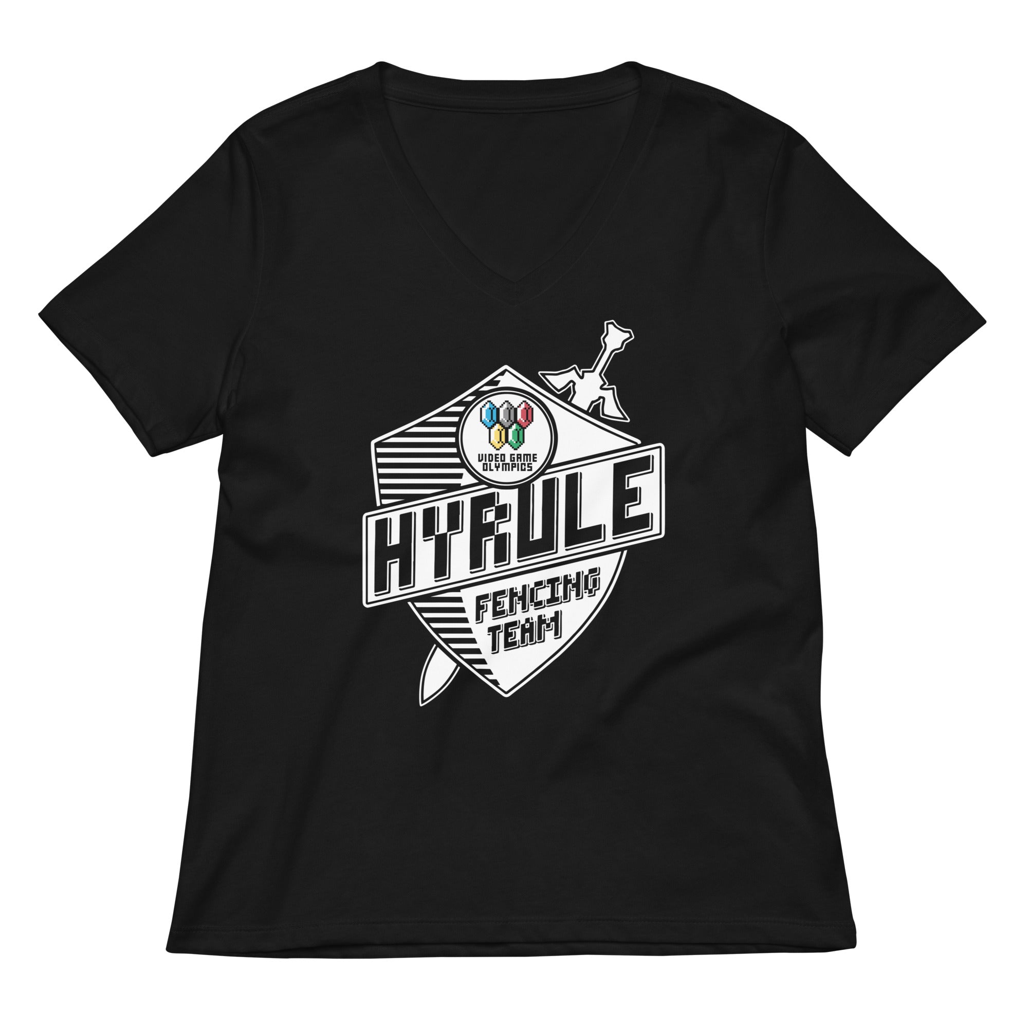 Hyrule Fencing Team Women's V-Neck Tee Hoodie, Sweatshirt | CoreVibeTees.com (Image 1)