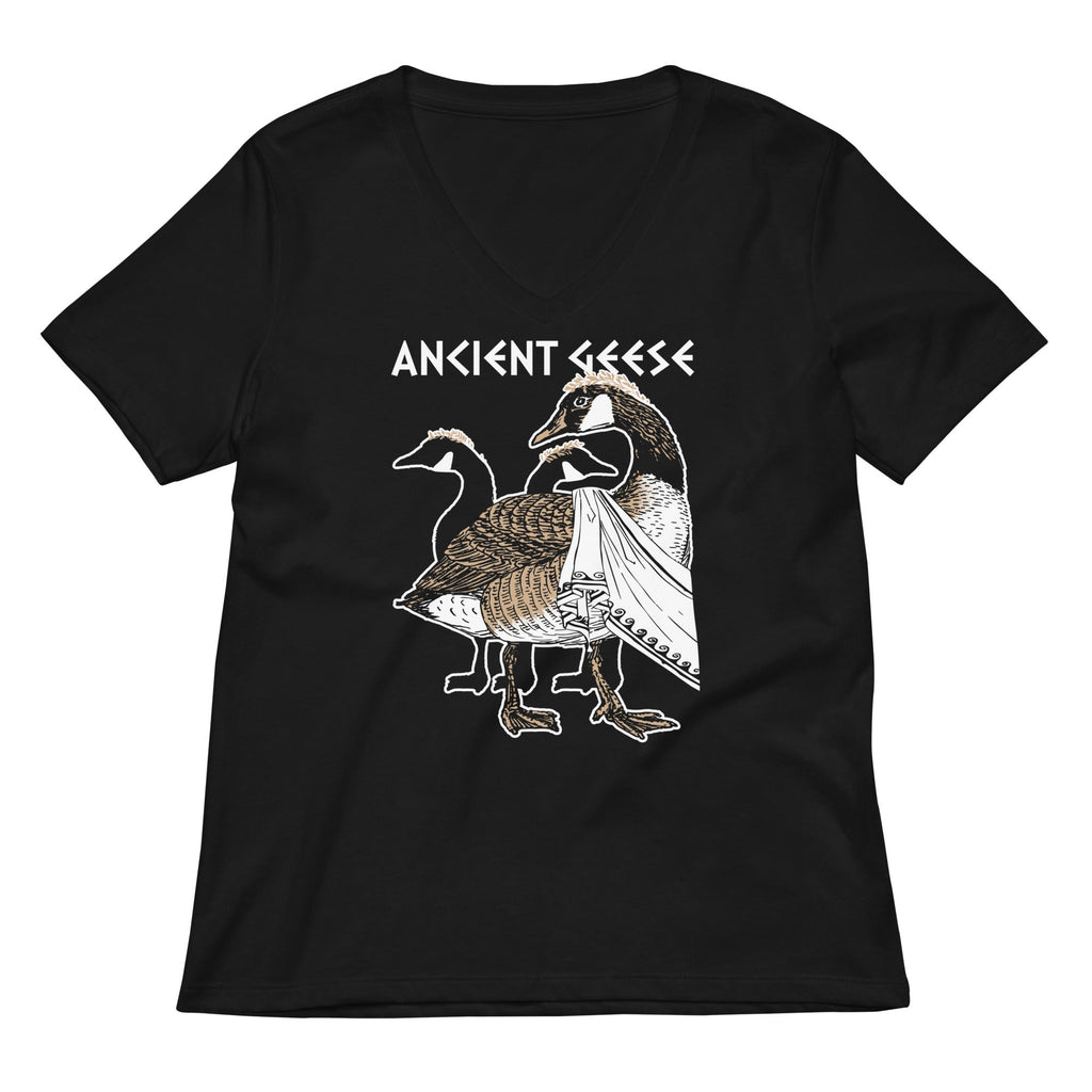 Ancient Geese Women's V-Neck Tee Hoodie, Sweatshirt | CoreVibeTees.com (Image 2)