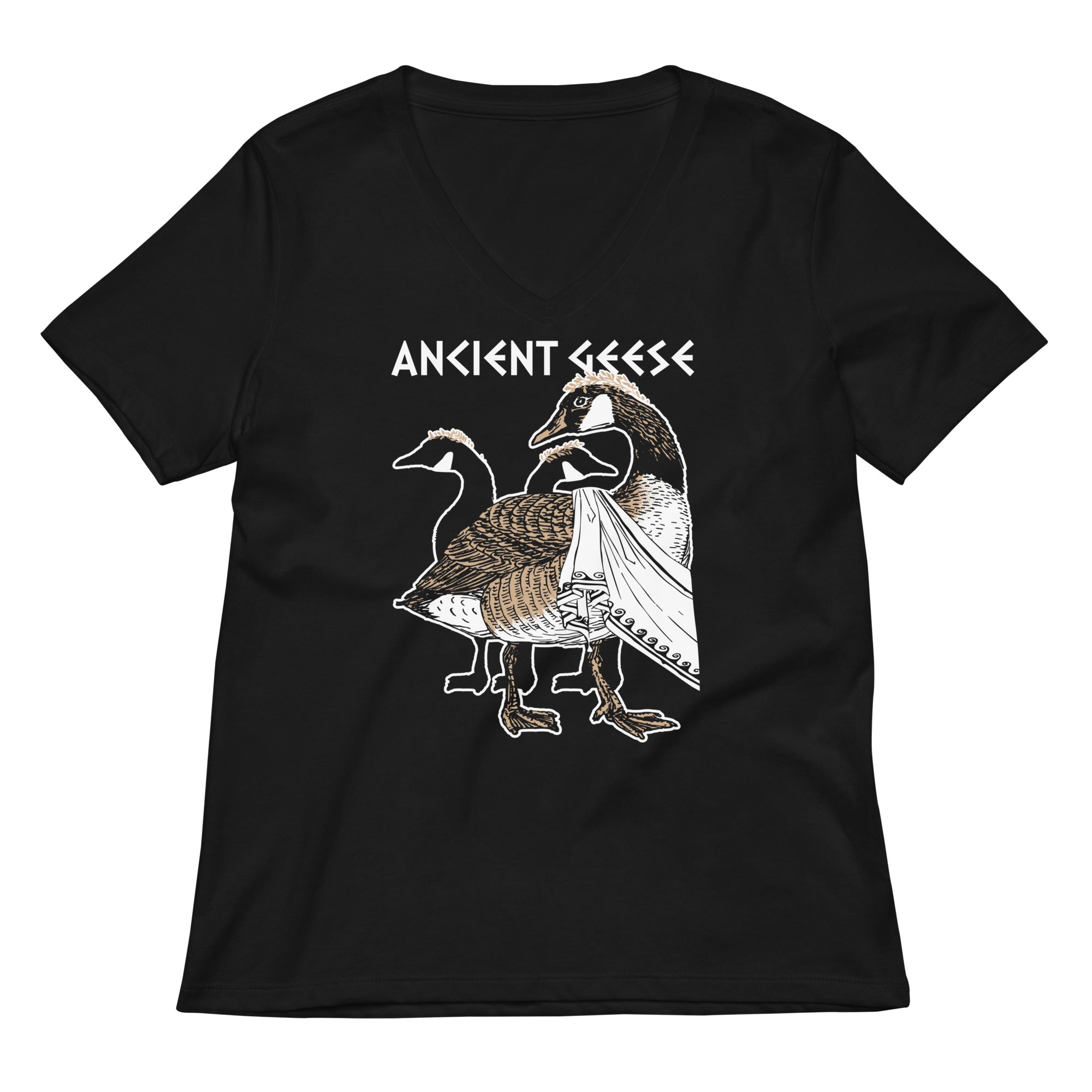 Ancient Geese Women's V-Neck Tee Hoodie, Sweatshirt | CoreVibeTees.com (Image 2)