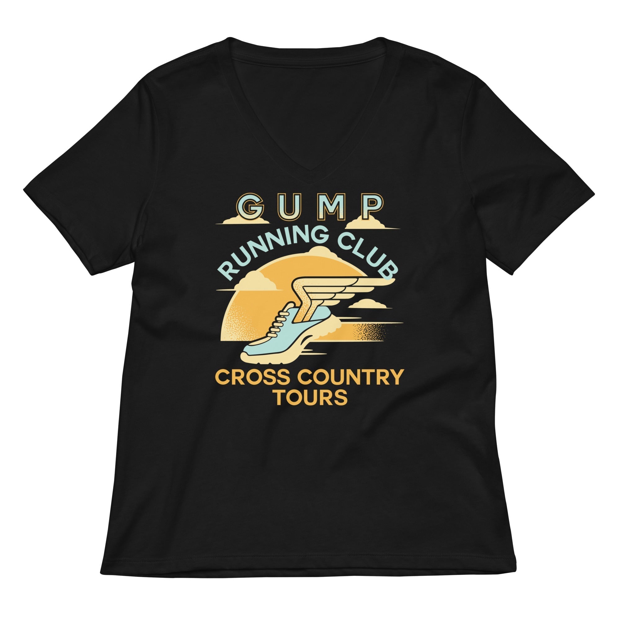 Gump Running Club Women's V-Neck Tee Hoodie, Sweatshirt | CoreVibeTees.com (Image 2)