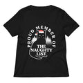 The Naughty List Women's V-Neck Tee Hoodie, Sweatshirt | CoreVibeTees.com (Image 1)