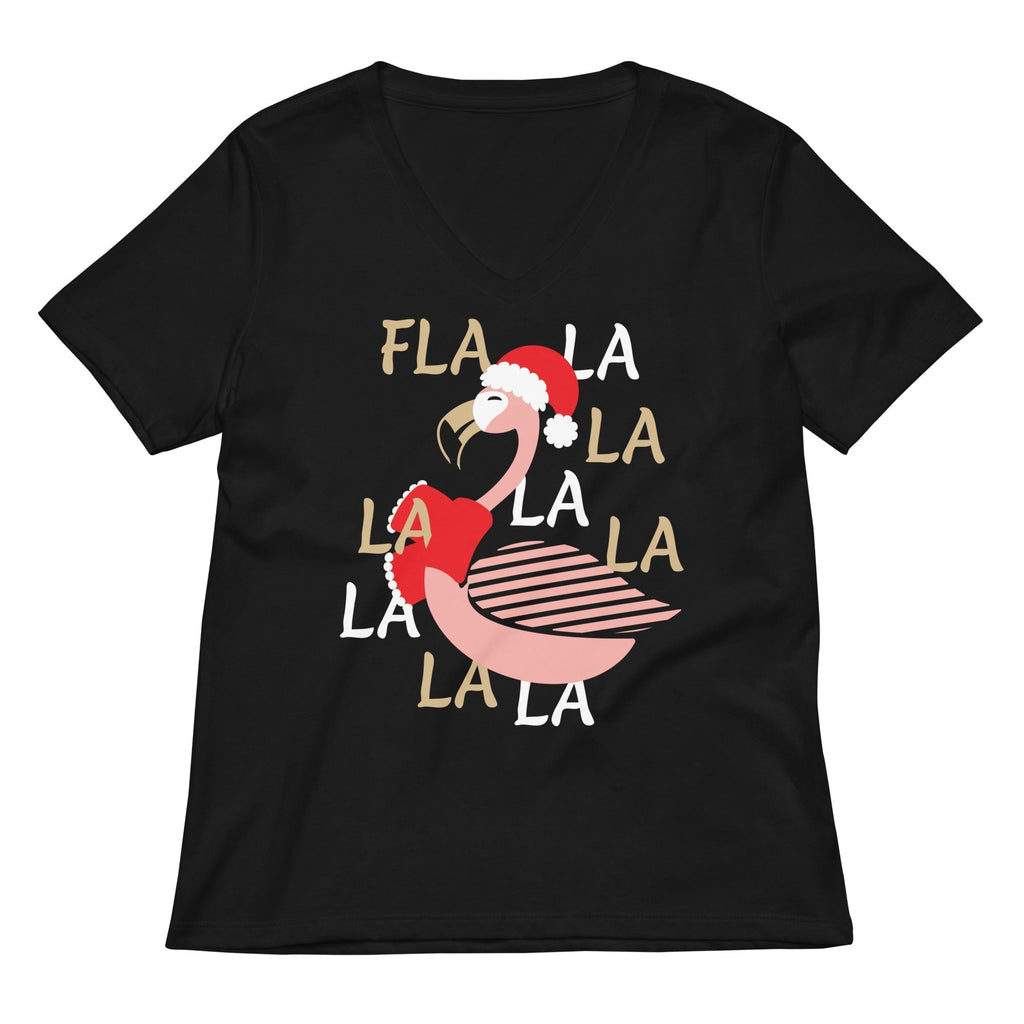 Fla La La Lamingo Women's V-Neck Tee Hoodie, Sweatshirt | CoreVibeTees.com (Image 1)