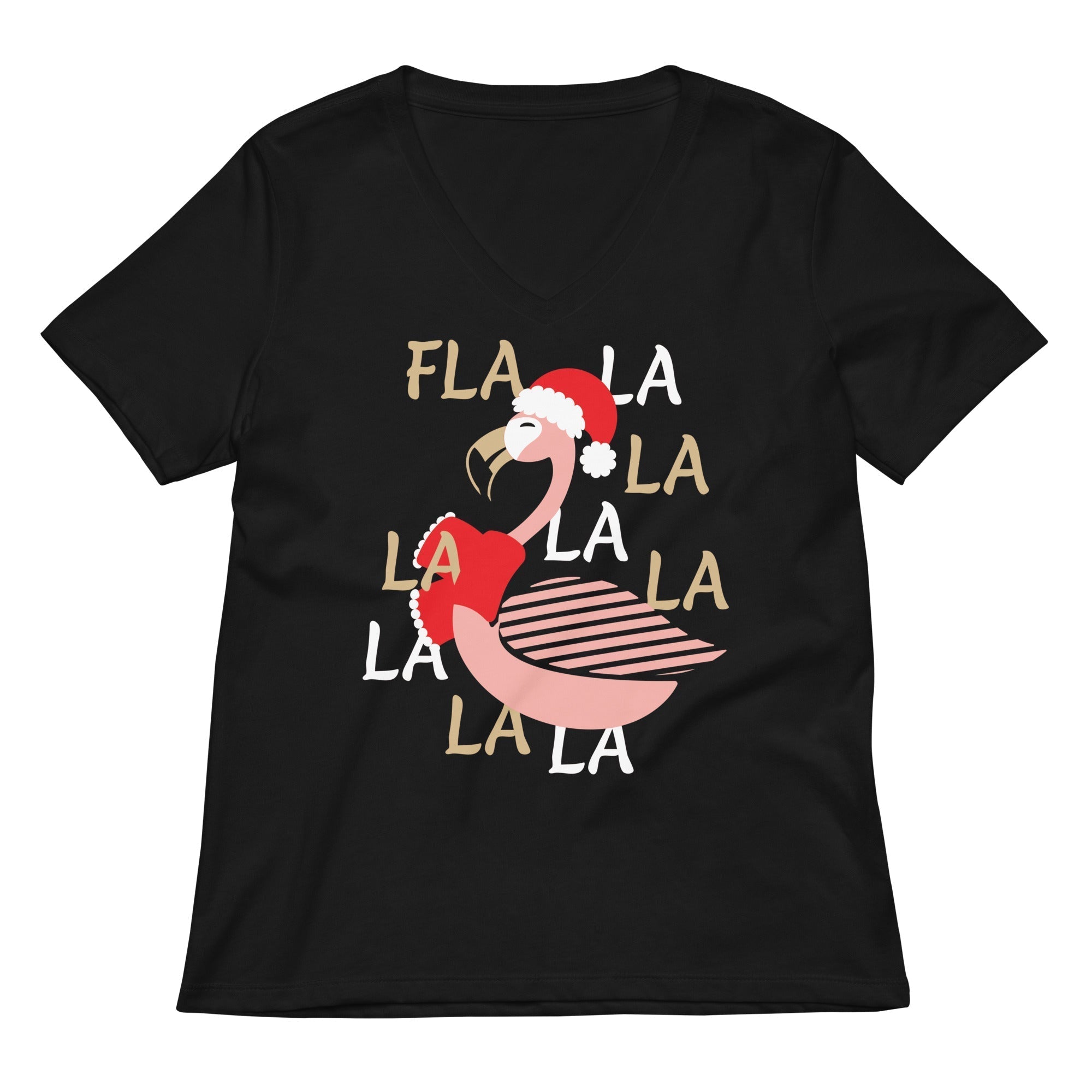 Fla La La Lamingo Women's V-Neck Tee Hoodie, Sweatshirt | CoreVibeTees.com (Image 1)